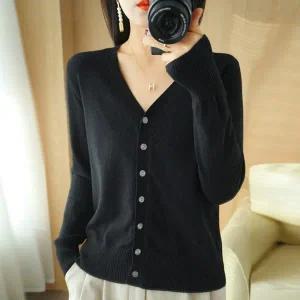 여성 데일리 니트 가디건 브이넥 기본 모던 LKG002