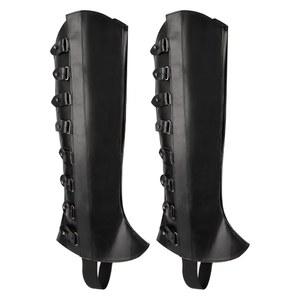 포닌 중세 부츠 커버 남성 가죽 해적 르네상스 커버,