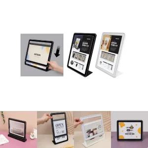 슬라이딩 프레임 A4 스탠드 세로 흰색 245x99x320/표지판 광고판 입갑판 정보판 알림판 사인보드 가격표 꽂