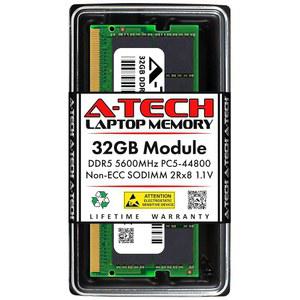 Tech 32GB DDR5 5600MHz PC5 44800 CL46 SODIMM 2Rx8 듀얼 랭크 1V ECC 버퍼링 SO DIMM 262핀 노트북 컴퓨터 RAM 메모리 업그레이드 모듈