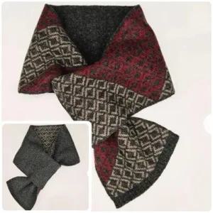[레노마셔츠][밴브루] 혼방 캐시미어 변형 사각패턴 머플러/쁘띠 목도리 BPFT