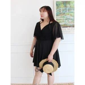 [리베리베_레이틀리코리아]플러스사이즈 모노키니 여성 비치 빅사이즈 원피스 수영복 4XL 6XL 휴양지 호...