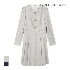 [에꼴드파리/드라로얄] 라운드넥 쓰리버튼 원피스_RB33WOCE34Z