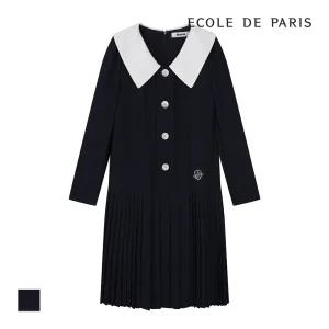 [에꼴드파리/드라로얄] 배색 빅카라 원피스_RB2YWOA008Z