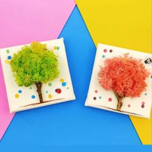 돌봄교실 정서 원예미술 활동 컬러 모스이끼 나무 액자 만들기 아동교육 초등학교