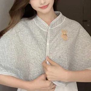 [콩심팥심]곰돌이 어깨 케이프 면소재 사계절 어깨 팔뚝 보호