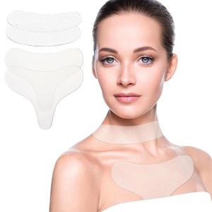 주름 개선을 위한 4팩 목 가슴 패치-실리콘 패드, 디콜릿 및 절단을 방지 패치, 노화 제거제