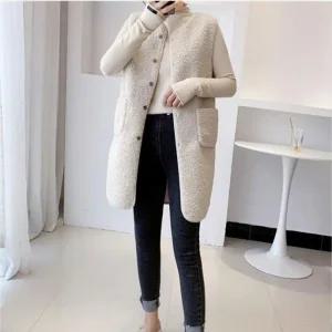 (무료배송) 여자 겨울 뽀글이 긴 조끼 롱 베스트