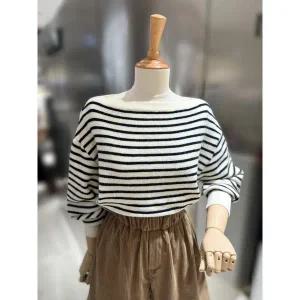 [레코브](광주신세계)보트넥 스트라이프 풀오버 니트(LC41EYKN023X)