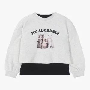 [롯데백화점]신디키즈 쯔리 레이어드 야옹 맨투맨 SET CIMA25W03