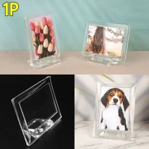 투명 미니 메모꽂이 포토액자 사진 클립 액자 소형 메모 보관함 아크릴액자 차량용액자