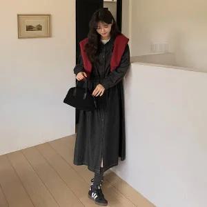 [공구우먼] [제작] 웨스틴 루즈핏 데님 롱 원피스 84326 빅사이즈 여성의류