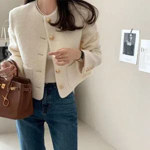 크롭자켓 클래식무드 데일리룩 두가티트위드자켓