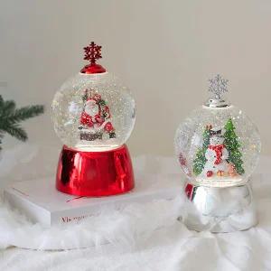 원형 크리스마스 오르골 워터볼 LED 스노우볼 무드등 조명