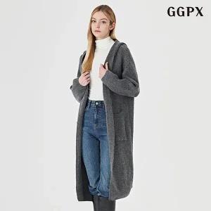 루즈핏 후드넥 포켓 오픈 롱 울 니트 가디건 (GODCK018D)