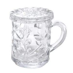 넝쿨 크리스탈 머그컵 set유리잔 유리 뚜껑 투명 머그 머그잔 손잡이유리