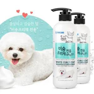 풍성한 흰색털 비숑전용 버블샴푸린스 모질 애견목욕 푸들