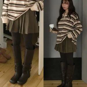 [모코블링]클래식 플리츠 미니스커트 플리츠스커트 미니스커트 주름스커트 바지안감 치마바지