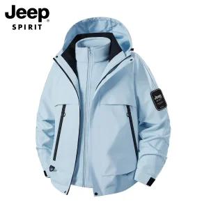JEEP SPIRIT 가을 겨울 두꺼운 등산복 재킷 남녀공용 3-in-1 바람막이점퍼