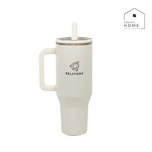바이퀸 벨스톤 플립 보온 보냉 텀블러 대용량 1200ml 화이트
