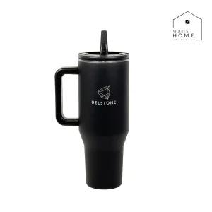 바이퀸 벨스톤 플립 보온 보냉 텀블러 대용량 1200ml 블랙