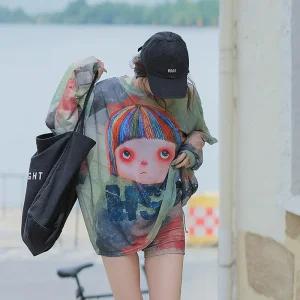 뱃살커버래쉬가드 루즈핏 가오리 캡내장 여성오버핏레쉬가드 가오리핏 핑크3종세트