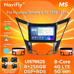 NaviFly FYT 안드로이드 올인원 자동차 비디오 지능형 시스템, 현대 소나타 GPS, 6 카플레이 2009 YF - 256G 2014 8G, 내비게이션