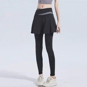 다용도 스포츠 여성 필라폴웨어 일체형 치마 레깅스 폴웨어