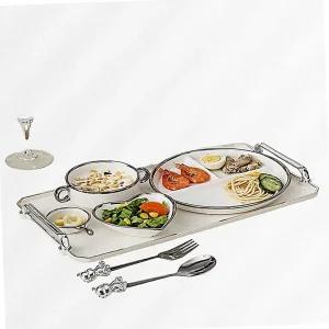 1인 식기 세트 칸막이 세라믹 북유럽 식판 트레이