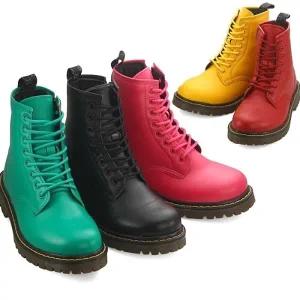 국산 여성 캐주얼 플랫 컬러 워커 하이탑슈즈 마틴