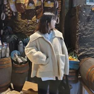 빅카라 양털자켓 무스탕 안감 뽀글이 넉넉한 오버핏