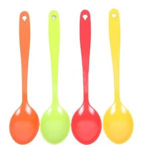 화채스푼 컬러멜라민 4개입 수저 간식 티스푼 샐러드 숟가락
