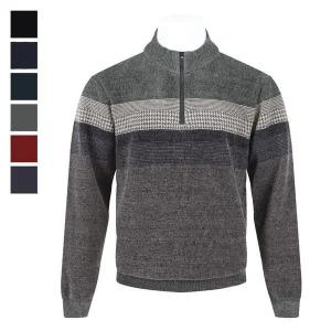 [리빌모아]남자 겨울 하프넥 기모 반집업 긴팔 니트 BR KN Q006 카키_P409014444