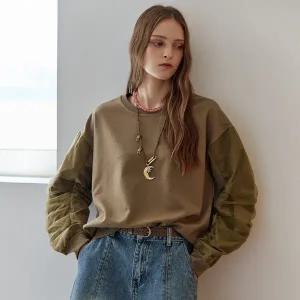 [마쟈] 셔링 메쉬 배색 루즈핏 맨투맨 ZE10QT007NA