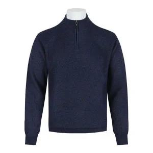 [리빌모아]남자 겨울 잔패턴 하프넥 기모 반집업 니트 DD KN 628 3 네이비_P409029037