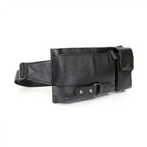 남성 고급 가죽 가방 데일리 허리 벨트 웨이스백 블랙