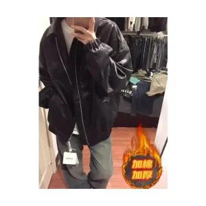 가죽 재킷 여성 자켓 빈티지 PU 코트 봄 캐주얼 학생 admr1