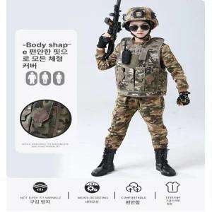 아동 군복 세트 특수부대 밀리터리 훈련복 가을 조끼 포함 전투복