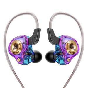유선 게이밍 이어버드 인이어 헤드폰 HiFi 게임 헤드 폰 모니터 딥 베이스 사운드 1DD 10mm 다이나믹 드라이버 이어폰 IEM 음악 통화용 (퍼플)