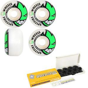 하이브리드 세라믹 베어링이 장착된 스피트파이어 스케이트보드 빅헤드 53mm 화이트 99A