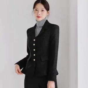 [시크라인] 카제탈로 펄사 트위드 핀턱 자켓