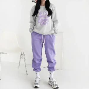 [롯데백화점]샐리 레터링 기모 맨투맨 조거 세트_I5D-ISE004