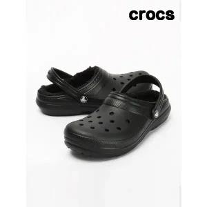 [아웃도어스/크록스]크록스 키즈 클래식 라인드클로그 K 털슬리퍼 블랙 207010-060