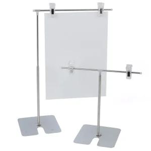 4단 길이조절식 스탠드 걸이광고판 스텐 네임텍클립 메모 꽂이 네임 집게 안내문 홍보물