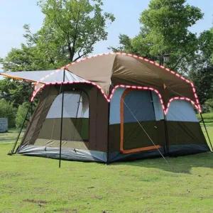 거실형 텐트 패밀리 캠핑 야영 대형 창문 브라운