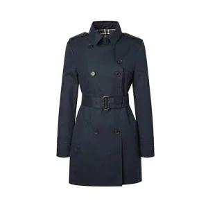 [셀러허브 패션]헤지스 여성 더블 하프 기장 트렌치코트 네이비 HSCO5BC22N2