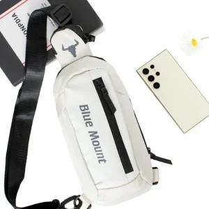 생활방수 가능한 미니포켓 슬링백 도난방지 안정적인 착용 영문포인트 세로지퍼 패션 남성 힙색