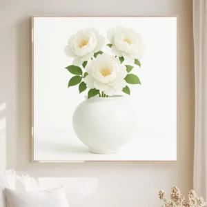 복들어오는 목단 감성 달항아리 인테리어 그림 꽃 액자 거실 풍수 카페 개업선물