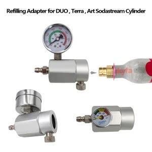 호환  Sodastream Soda 용 리필 충전 어댑터 Quick Connect DUO Terra Art Co2 실린더 스파클링 클럽 8mm