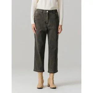 [하프클럽/]스티치 기모데님 배기